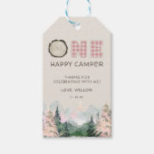 ベビーガール素朴ワンハッピーキャンパーの好意 ギフトタグ (正面)