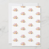 ベビーガール素朴ワンハッピーキャンパー誕生日 招待状 (裏面)