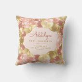 ベビーガール統計ピンクバルーン クッション (裏面)