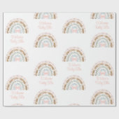 ベビーガール虹の赤ちゃんシャワーギフトラップ ラッピングペーパー (フラット)