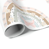 ベビーガール虹の赤ちゃんシャワーギフトラップ ラッピングペーパー (ロールコーナー)