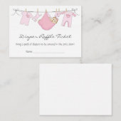 ベビーガール衣服列おむつラッフルビジネスカード エンクロージャーカード (正面/裏面)