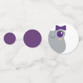 ベビーガール角付きカエル紫の赤ちゃんシャワー コンフェッティ (裏面)