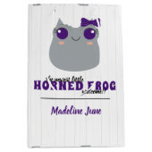 ベビーガール角付きカエル紫 ミディアムペーパーバッグ (正面)