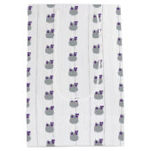 ベビーガール角付きカエル紫 ミディアムペーパーバッグ (裏面)