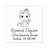 ベビーガール託児所住所2 セルフインキングスタンプ (デザイン)