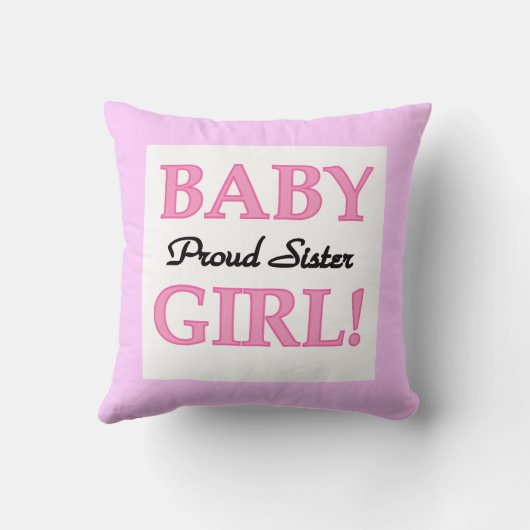 ベビーガール誇りを持ったシスターギフト クッション (裏面)