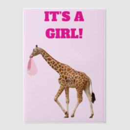 ベビーガール誕生の発表Vellumオーバーレイ ベラム紙招待状