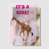 ベビーガール誕生の発表Vellumオーバーレイ ベラム紙招待状 (オフセット (カップル))