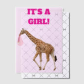 ベビーガール誕生の発表Vellumオーバーレイ ベラム紙招待状 (オフセット (招待状))