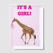 ベビーガール誕生の発表Vellumオーバーレイ ベラム紙招待状 (オフセット)