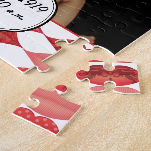 ベビーガール誕生レコード ジグソーパズル (側面)