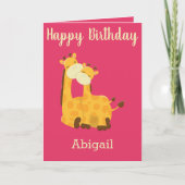 ベビーガール誕生日ウィズギラフェス カード (正面)