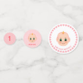 ベビーガール誕生日オンピンク&ホワイト コンフェッティ (正面)