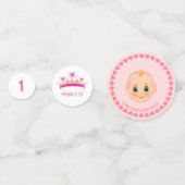 ベビーガール誕生日オンピンク&ホワイト コンフェッティ (裏面)