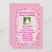 ベビーガール誕生日招待状 招待状 (正面/裏面)