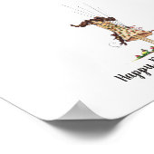 ベビーガール誕生日指紋ゲストブック ポスター (角)