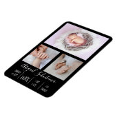 ベビーガール誕生発表柔軟なフォトマグネット マグネット (左側)