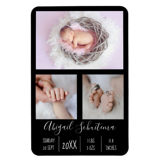 ベビーガール誕生発表柔軟なフォトマグネット マグネット (縦)