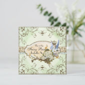 ベビーガール誕生発表 – 妖精の国プリンセス 案内状 (スタンド正面)