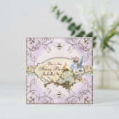 ベビーガール誕生発表 – 妖精の国プリンセス 案内状 (スタンド正面)