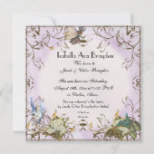 ベビーガール誕生発表 – 妖精の国プリンセス 案内状 (裏面)