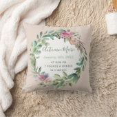 ベビーガール誕生統計フローラ クッション (ブランケット)