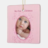 ベビーガール誕生統計1stクリスマス セラミックオーナメント (左)