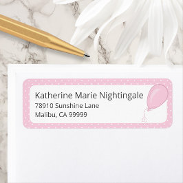 ベビーガール赤ちゃんシャワーピンク水玉模様アドレス ラベル