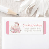 ベビーガール赤ちゃんシャワー差出人住所ラベル ラベル (インサイチュ)