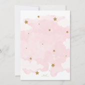 ベビーガール赤ちゃんシャワー招待状とピンクスターズ 招待状 (裏面)