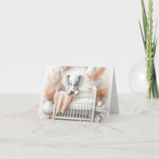 ベビーガール赤ちゃんシャワー招待状 シーズンカード (正面)