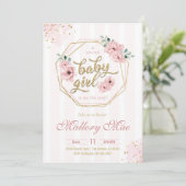 ベビーガール赤ちゃんシャワー招待状 招待状 (スタンド正面)