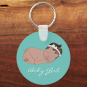 ベビーガール赤ちゃんシャワー新生児 キーホルダー (正面)