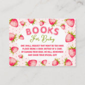 ベビーガール赤ちゃんシャワー用いちご本 エンクロージャーカード (正面)