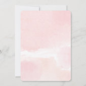 ベビーガール赤面ピンクの金ゴールド離れ緑 招待状 (裏面)