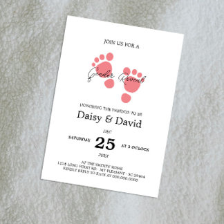 ベビーガール足ジェンダーリビール招待状 招待状