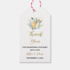 ベビーガール醸造ベビーシャワーありがとうラベル ギフトタグ