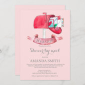 ベビーガール長距離シャワーバイメール招待状 招待状 (正面/裏面)