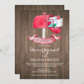 ベビーガール長距離シャワーバイメール招待状 招待状 (正面/裏面)