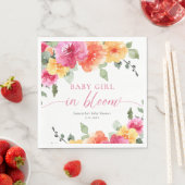 ベビーガール開花ピンク明るいフローラベビーシャワー スタンダードランチョンナプキン (インサイチュ)