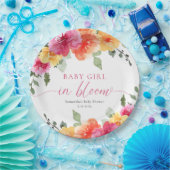 ベビーガール開花明るいフローラベビーシャワー ペーパープレート (パーティー)