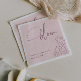 ベビーガール開花 – ほこりっぽいピンク赤ちゃんシャワーナプキン スタンダードカクテルナプキン