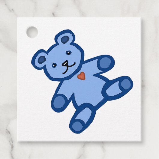 ベビーガール青テディベア フェイバータグ (正面)