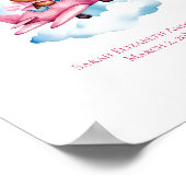 ベビーガール飛んでいるベア子供部屋ウォールアート ポスター (角)