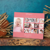 ベビーガール1年生フォトコラージュ12ヶ月ピンク フォトプラーク (側面)