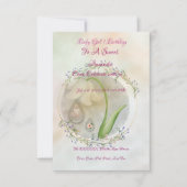 ベビーガール1srバースデーフラットカード (正面)