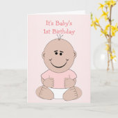 ベビーガール1stバースデーカード カード (黄色い花)