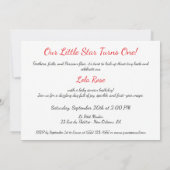 ベビーガール1stバースデーキャンフランスのカン 招待状 (裏面)