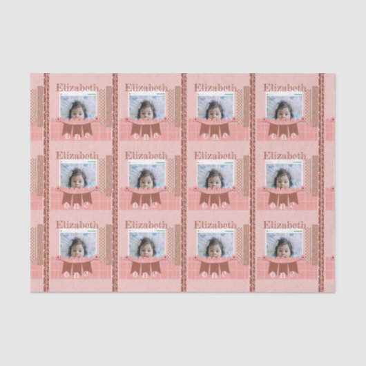 ベビーガール1stバースデーピンクスクレーブック 薄葉紙 (正面)